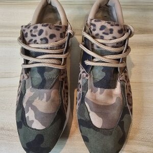 Steve Madden Camouflage and Leopard Print Sneakers
